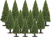 DECHOUS Toy Tree 15pcs Mini Tree Ornaments Model and Base for O Scale Miniatures Crafts Train Scenery Landscape Pine Scale Model Tree Toys Miniature Ingredients