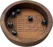 Farkle Dice Tray - Wooden Dice Tray | Classic Wear-Resistant Dice Game | Sturdy Dice Rolling Tray with 6 Dices | Secure Edges Avoid Dice Rolling Off Standard Game Dice for Board Game Enthusiasts