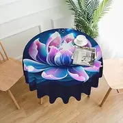 Flower Tablecloth Round Table Cloth 60 Inch Waterproof Party Table Covers for Picnic Kitchen Outdoor Floral