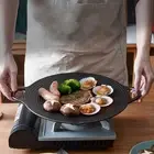 Non Stick Grill Plate Cast Iron Barbecue Frying Pan BBQ Grill Pan Outdoor