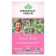 Organic India, Tulsi Tea, Sweet Rose, Caffeine Free, 18 Infusion Bags, 1.01 oz (28.8 g)