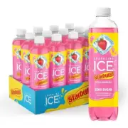 Sparkling Ice STARBURST Strawberry, 0 Sugar Flavored Sparkling Water,17oz, 12 Ct