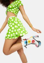 [dELiA*s by Dolls Kill] Used To Know Ya Daisy Print Wrap Mini Skirt