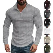 Men's Zip Up Hoodie Zip Sweatshirt Black White Army Green Burgundy Khaki Standing Collar Plain Zip Up Sports Outdoor Casual Daily Streetwear Cool Designer All