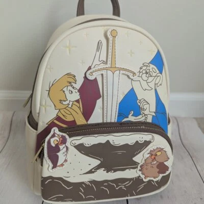 Rare Loungefly Disney The Sword in the Stone Arthur & Merlin Mini Backpack NWT