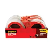Scotch 37504RD 3" Core Packaging Tape w/ Dispenser - Clear (4/Pack) New