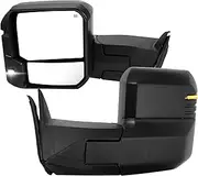 X AUTOHAUX Tow Mirrors Towing Side Mirrors, for Toyota Tundra 2022 2023 2024, Power Glass Heated Function Arrow Turn Signal Light Backup Light Blind Spot Monitoring Extendable Fold, 1 Set