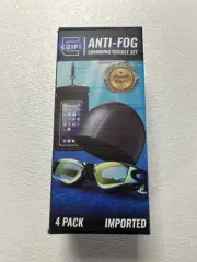 Anti-Fog Swimming Goggles Set Swim Goggles Cap UV Protection+Ear Plug Nose Clip