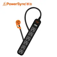 在飛比找PChome24h購物優惠-【PowerSync 群加】直立式1開6插延長線-黑色 1.