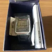 CASIO WV-59J Wave Ceptor Used Digital Radio Watch Silver Black World Time Men