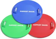 Heavy-Duty Cold-Resistant Snow Sled for Adults and Kids with Handles Set of 3