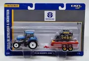 New Holland TG215 Tractor w/ Manure Spreader & Skid Steer Loader By Ertl 1/64
