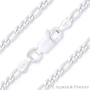 Figaro Figaroa Link 2.1mm Solid .925 Italy Sterling Silver Italian Chain Anklet