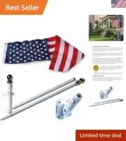 Patriotic 3x5 American Flag and Durable Spinning Pole Kit - Easy Installation