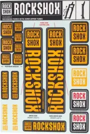 Fork Decal Kits - RockShox Fork Decal Kit - 35mm, Orange - Sticker/Decal