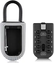 NUZAMAS Realtor Key Lock Box Safe Lockbox 10-Digit Push Button Combination Safe Vault - Portable Outdoor Stor a key - Door Handle or Fence Mount