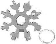 18 in 1 Stainless Multi-tool Snowflake Keychain Wrench Screwdriver Bottle Opener (Silver)