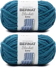 [Bernat] Blanket Extra Velveteal Yarn - 2 Pack of 300g/10.5oz - Polyester - 7 Jumbo - 97 Yards - Knitting, Crocheting, Crafts & Amigurumi, Chunky Chenille Yarn