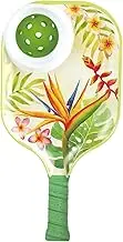 UPware Paddle Chip and Dip Snack Tray, Melamine Pickleball Paddle Shaped Serving Tray BPA Free Food Tray (Bird of Paradise)