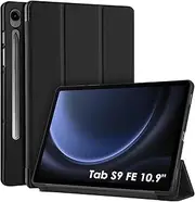 WD&CD Case Compatible with Samsung Galaxy Tab S9 FE Protector 10.9 Inch, Protective Case Ultra Thin PU Leather Compatible with Samsung Galaxy Tab S9 FE Case 10.9'' with Stand Function, Black