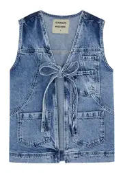 Damson Madder Dilly Denim Waistcoat - Blue - 10 (UK10 / S) 10 (UK10 / S)