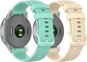 (2 Pack) T Tersely Band Compatible for Garmin Forerunner 265S/ Venu 3S/ Vivomove 3S/ Vivoactive 4S/ Forerunner 255S, 18mm Silicone Sport Straps Quick Release for Garmin Venu 2S
