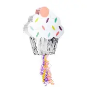 Cupcake Pull String Pinata for Girl Baby Shower Kids Birthday Party Supplies 13"