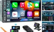 Upgrade Wireless Double Din Car Stereo with Carplay, Android Auto, Bluetooth,