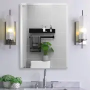 Frameless Beveled Edge Bathroom Mirror 24X32 Inch Rectangle Beveled Mirror Wall