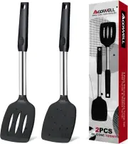 Silicone Spatula Turner Set, Premium Spatulas Silicone Heat Resistant Pack of 2