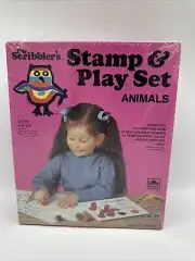 Vintage The Scribbler's Stamp & Playh Set Animals Golden New Sealed Printing