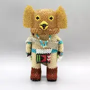 NATIVE AMERICAN BEADWORK-LARGE BEADED OWL KACHINA-FERRELL ZEENA-HOPI