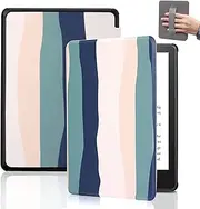 SCSVPN Case for 6.8'' Kindle Paperwhite 11th Generation 2021 Release and Kindle Paperwhite Signature Edition - Slim Premium Durable PU Leather Cover with Hand Strap, Auto Sleep/Wake - Colorful Blue