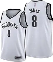 [DBYQ] Patty Mills Men's Basketball Jersey, Brooklyn Nets #8 Mills Jersey, 2021-22 New Season Fans Edition Sleeveless Shirt Summer Fitness Sports Vest White-XXL