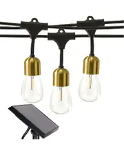 BRIGHTECH Glow 28' 12 Bulb LED Solar Powered Hanging String Lights