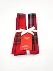 Williams Sonoma Classic Red Tartan Dinner Napkins Set of 4 Christmas NEW