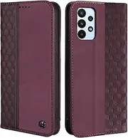 [CXTcase] Case for Samsung Galaxy A23 4G/A23 5G/M23 5G/F23/M13 4G,Shockproof PU Leather Flip Folio Cover with Card Slots,Magnetic Wallet Case for Samsung Galaxy A23 4G,Wine Red