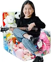 Stuffed Animal Bean Bag Storage, Bafezoze Clear Beanbag Chairs for Kids Toddlers, Waterproof Plushy Organizers Cover Only (Toys Not Included)