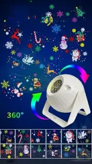 Santa Claus Snowflake Lamp Bluetooth-Compatible Christmas Indoor Projection Lamp