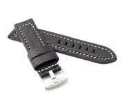 Firenze genuine Shark Leather Watch Strap and buckle - BLACK 26 mm - 22 mm