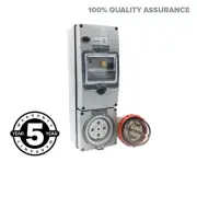 63AMP RCD Safety Switch w/32AMP 5 Pin Socket Outlet & 5 Pin Plug IP66 Waterproof