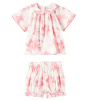 [C'era Una Volta] C'era Una Volta Baby Vienna cotton top and bloomers set M 18 pink