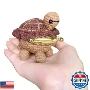 Turtle Purse Cartoon Animal Plush Wallet Coin Bag Backpack Keychain Decoratio