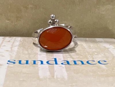 NWT Sundance Catalog Silver “Crowned Red Onyx Ring” Size 7 $128