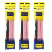 3Pcs PU Tennis Racket Grip Tape Racquet Overgrip, Pale Pink