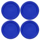 Pyrex 4" Cobalt Blue Lid Replacement Storage Cover 4 Pack For 1 Cup Bowl 7202-PC