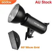 Godox SK300II 58W Photo Studio FlashHead with Reflector + 60x90cm Grid Softbox