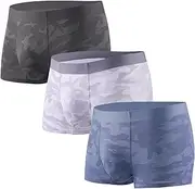 [Casey Kevin] Men’s Underwear Boxer Briefs 3 Pack Comfortable Tagless Mens Trunks Breathable Boxers for Men MC4008