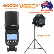Godox V860IIIF TTL Camera Flash Speedlite for Fuji + 65cm softbox+ Light Stand