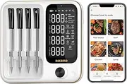 [Inkbird] WiFi Bluetooth Local Three Modes 4 Probes Wireless BBQ Thermometer, Full View LCD, 30 Min Offline Data Storage, IP67 Waterproof, for BBQ, Grill, Oven, Smoker